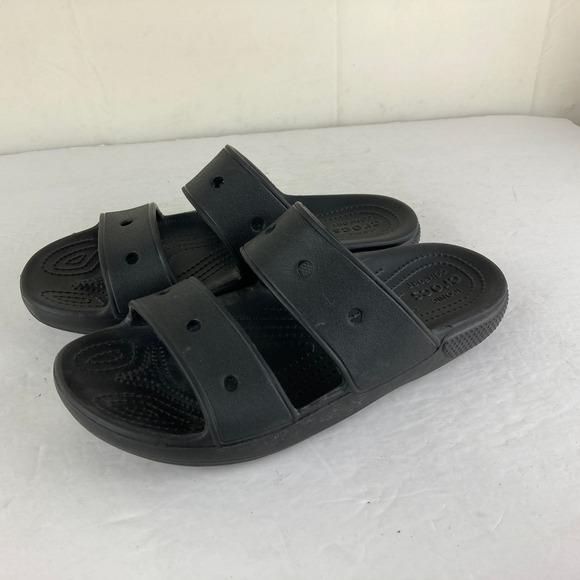 Crocs Classic Slide Sandal Black Women Sz 9 Mens 7 Comfort Slip On - Picture 3 of 6